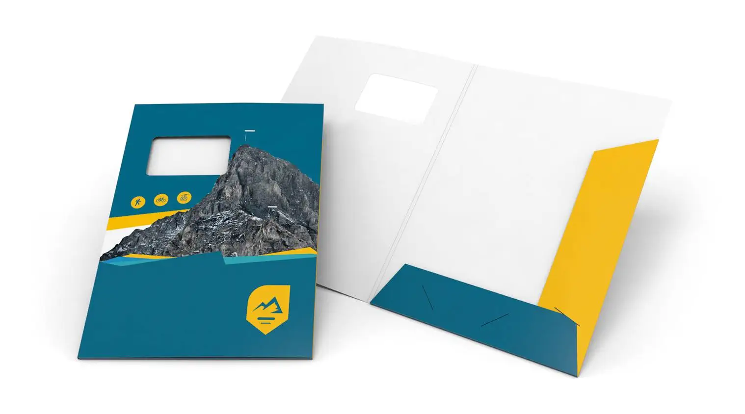 Mappen mit Laschen 2-fach, mit Fenster